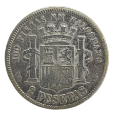 España 1870 - 2 pesetas